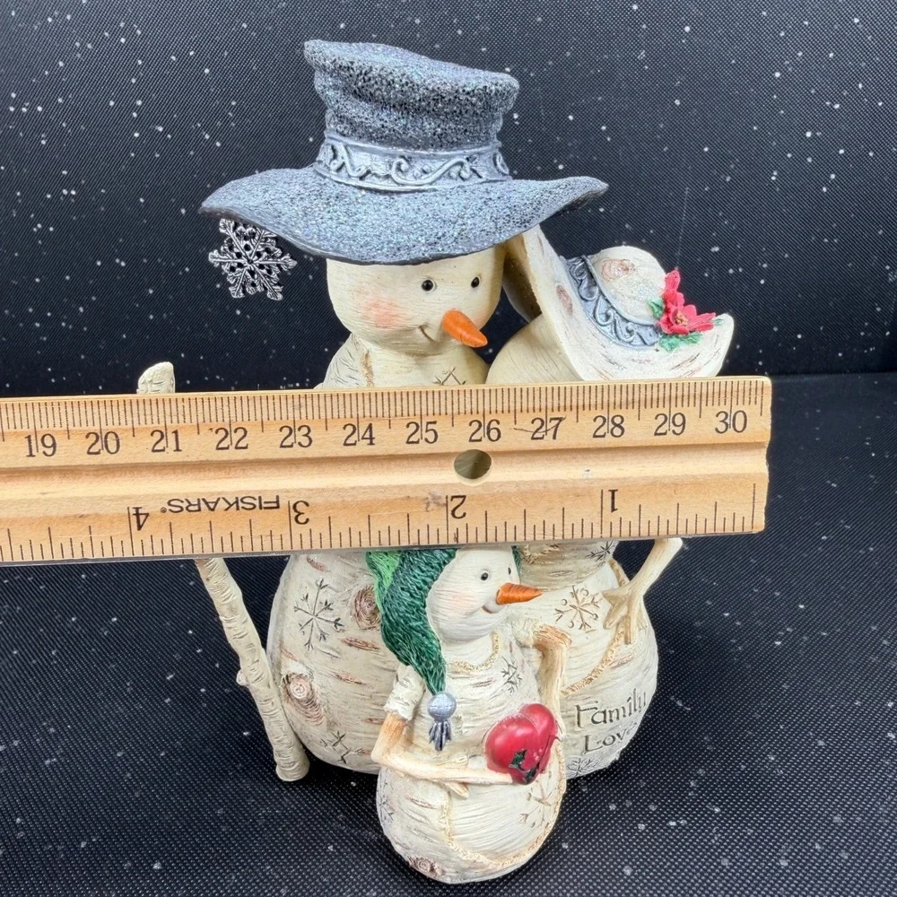 Birch Hearts Family Love Snowman Figurine Barbara McDonald Pavilion Gift 81013